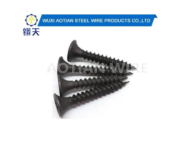 Cinkuoti juodi gipso kartono varžtai